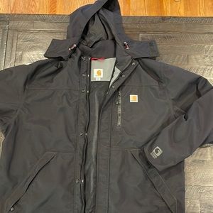 Carhartt, black, XL, Storm Defender rain jacket
